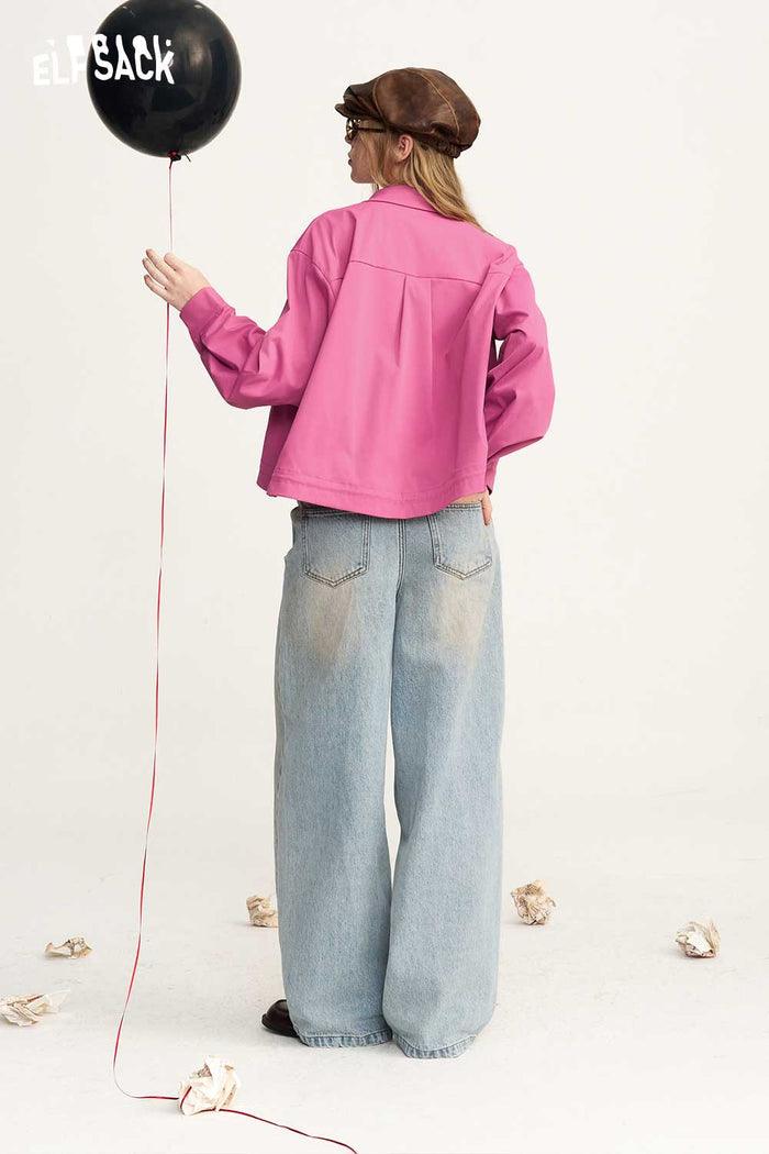 Long Sleeve Cropped Graphic Blouse