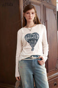 Long Sleeve Heart Graphic Tee