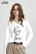 Long Sleeve Letter Print Graphic Tee