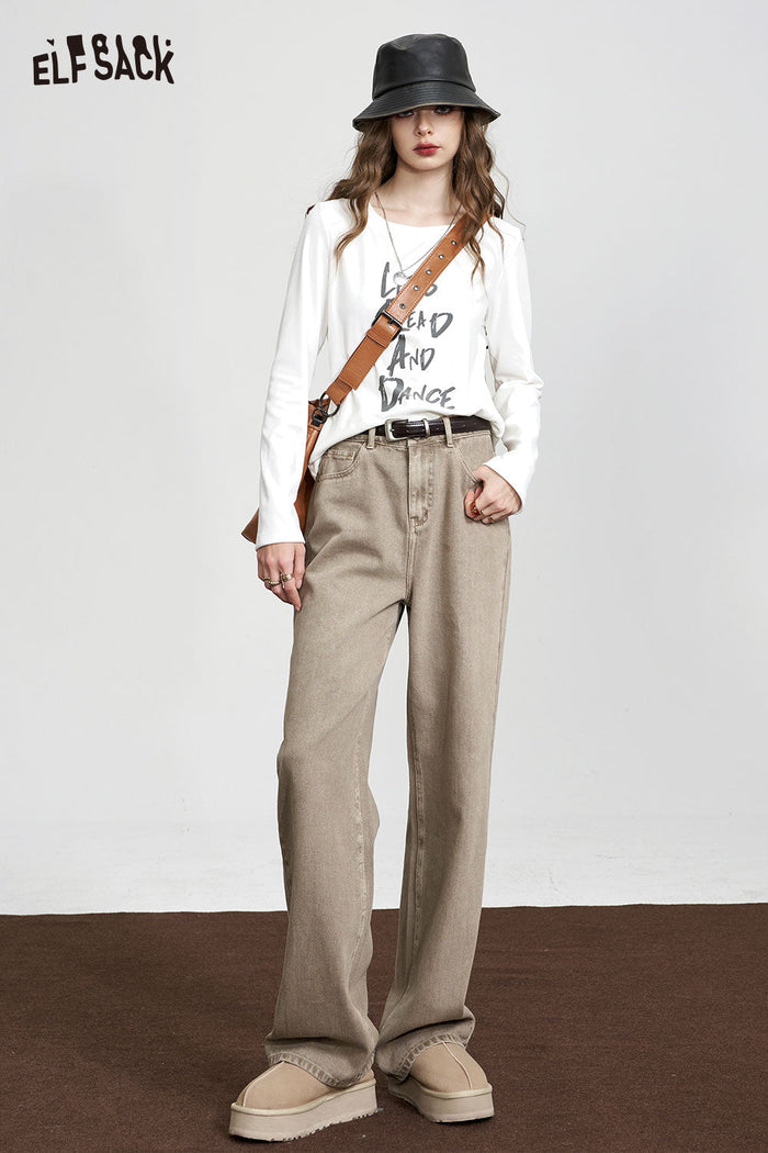 Long Sleeve Letter Print Graphic Tee