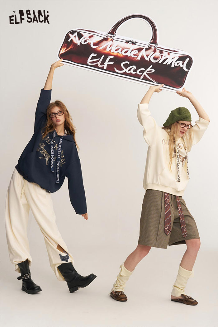 Long Sleeve Loose Vintage Graphic Hoodie