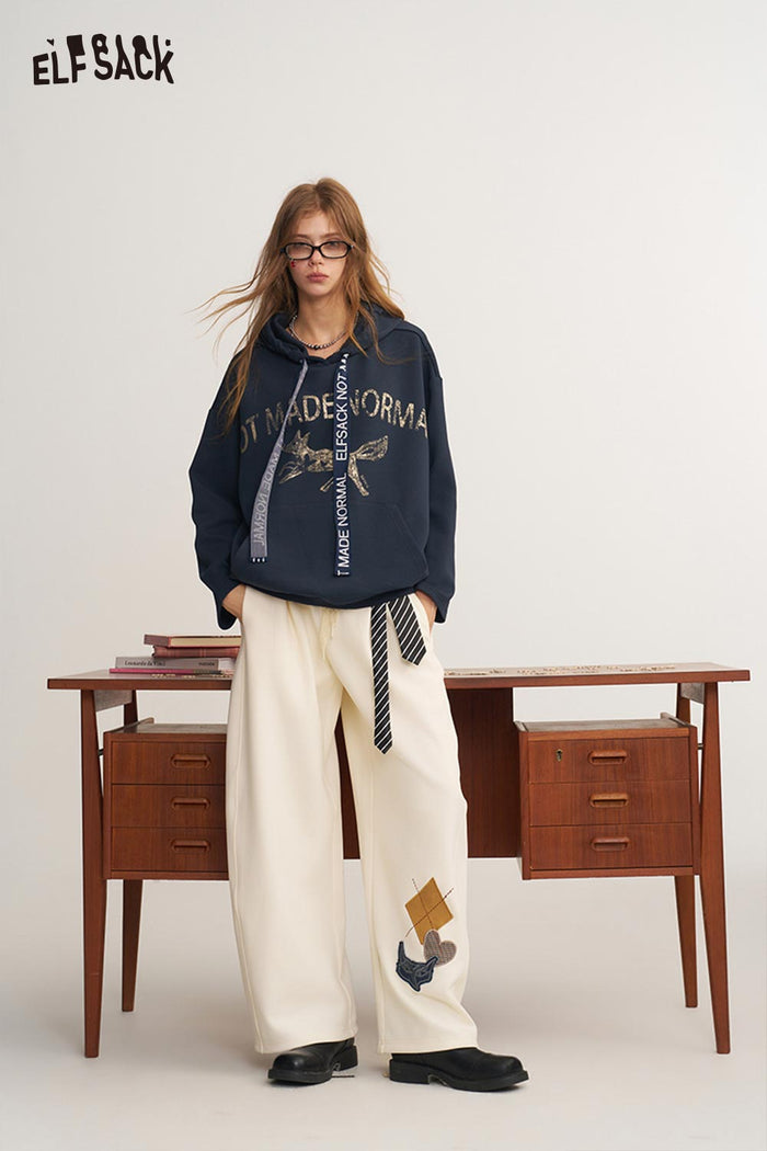 Long Sleeve Loose Vintage Graphic Hoodie