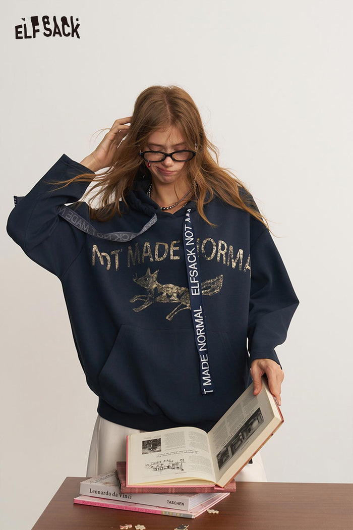 Long Sleeve Loose Vintage Graphic Hoodie