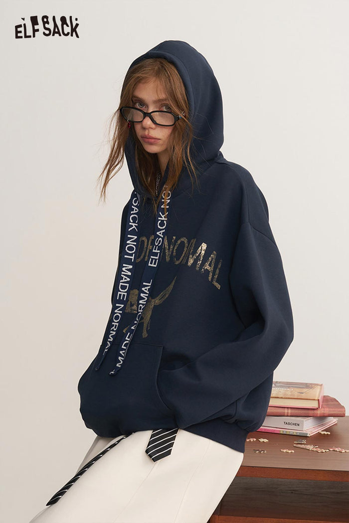 Long Sleeve Loose Vintage Graphic Hoodie