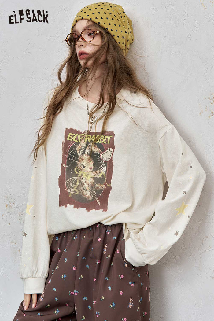Long Sleeve Rabbit Graphic Tee