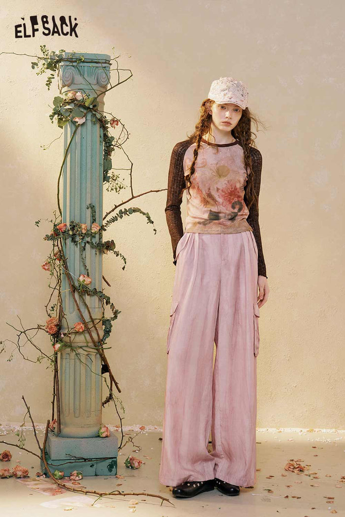 ELFSACK Loose Cargo Wide Leg Pants
