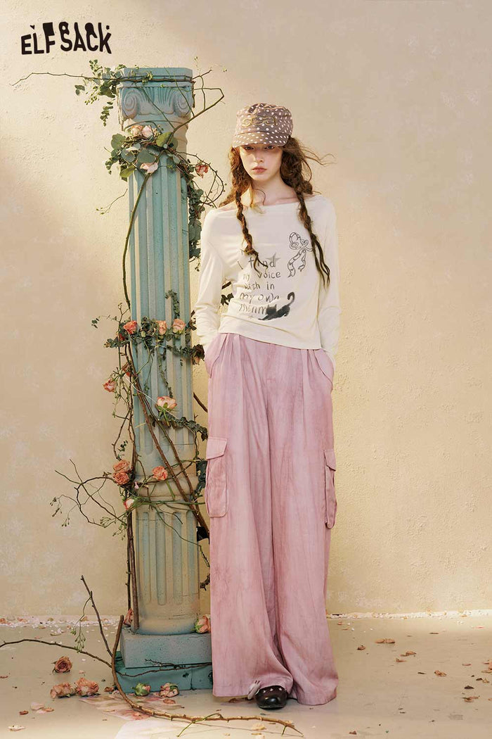 ELFSACK Loose Cargo Wide Leg Pants
