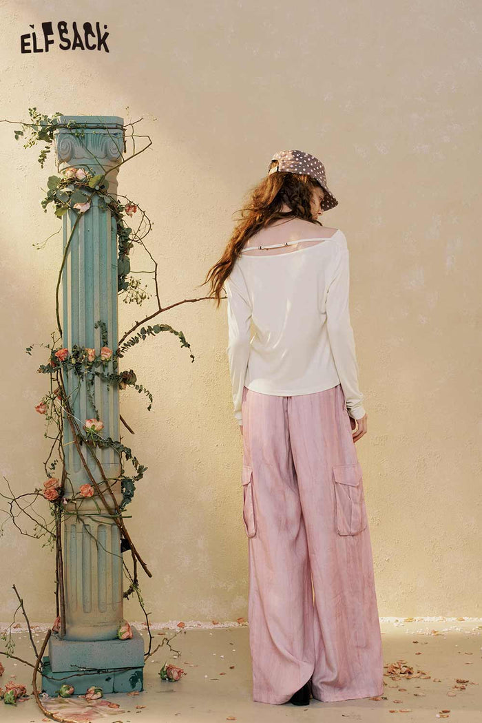 ELFSACK Loose Cargo Wide Leg Pants