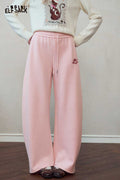 Loose Cartoon Embroidered Wide Leg Pants