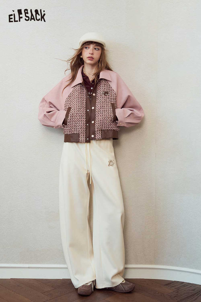 Loose Cartoon Embroidered Wide Leg Pants