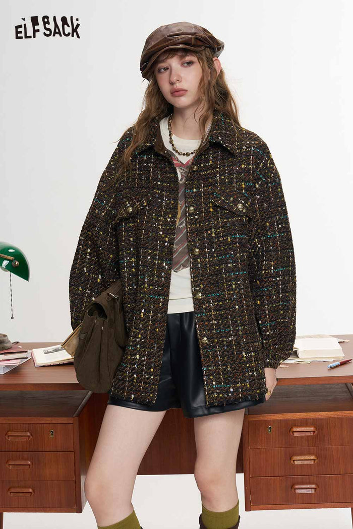 Loose Crop Raw Hem Shacket