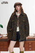 Loose Crop Raw Hem Shacket