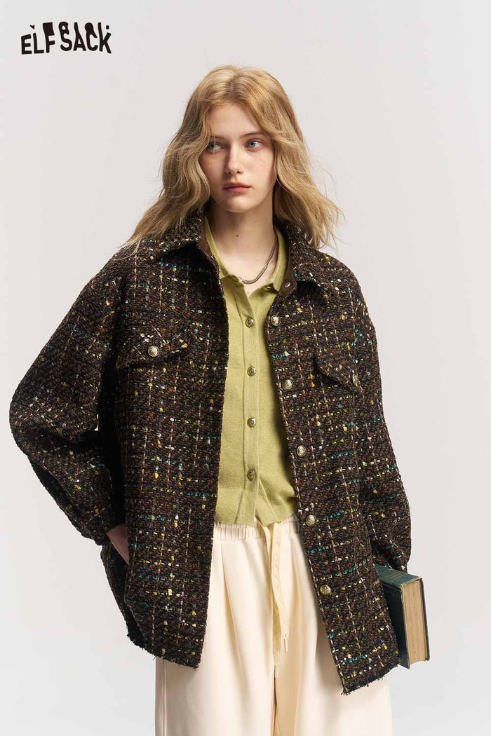 Loose Crop Raw Hem Shacket