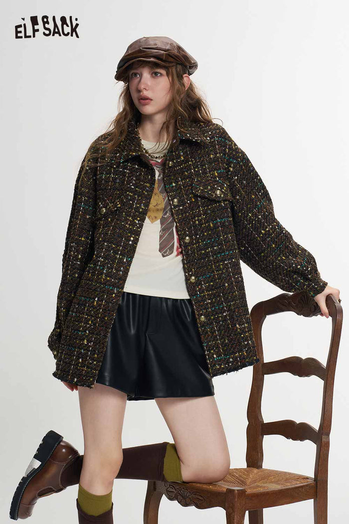 Loose Crop Raw Hem Shacket