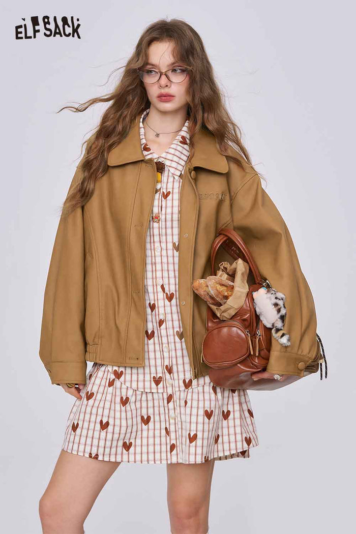 Loose Cropped Pink Short Outerwear Jacket