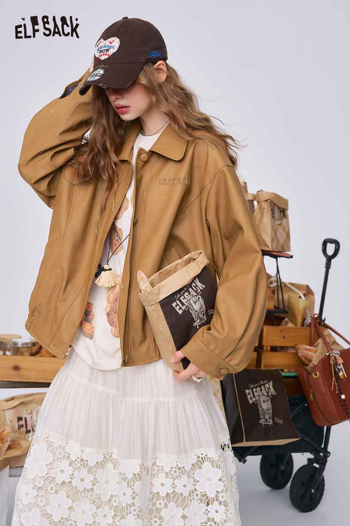 Loose Cropped Pink Short Outerwear Jacket