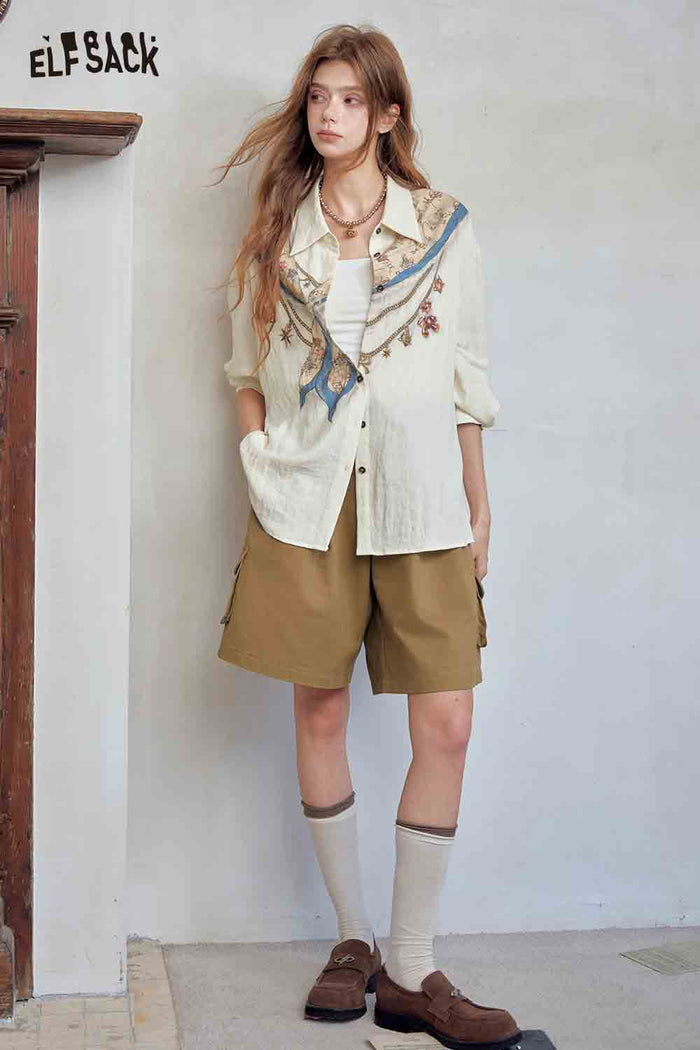 Loose Drawstring Cargo Shorts