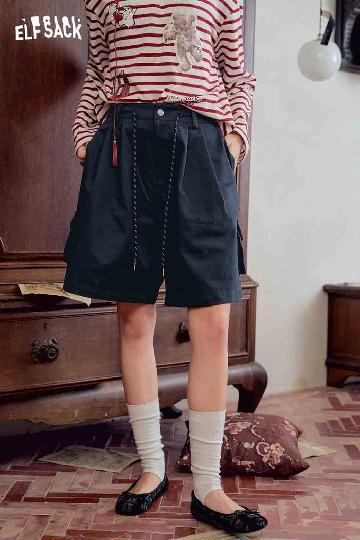 Loose Drawstring Cargo Shorts