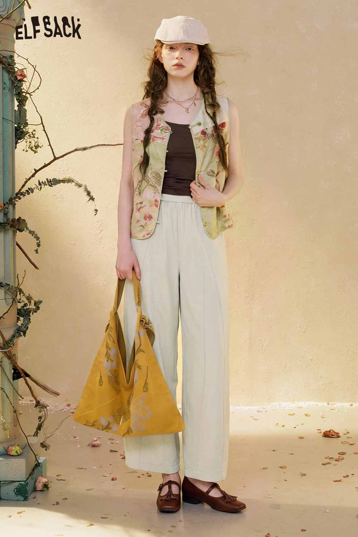 ELFSACK Loose Elastic Waist Casual Pants