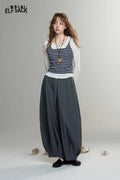 Loose Elastic Waist Wide Leg Pants