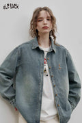 Loose Embroidered Denim Shirt