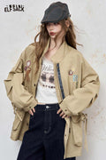 Loose Embroidered Utility Jacket