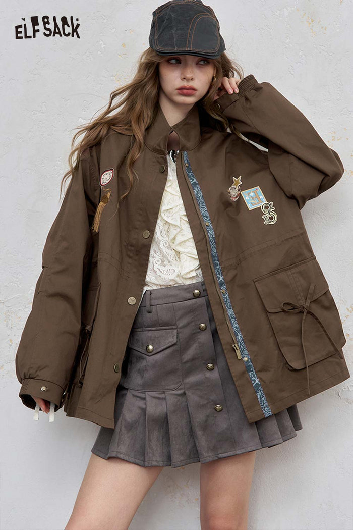 Loose Embroidered Utility Jacket