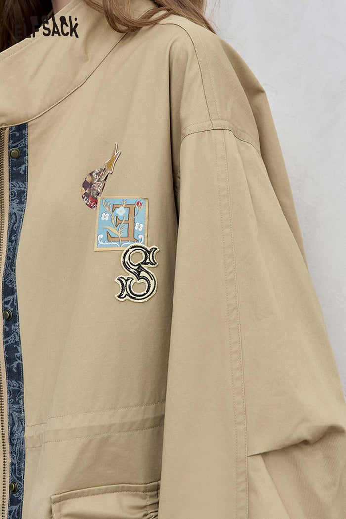 Loose Embroidered Utility Jacket