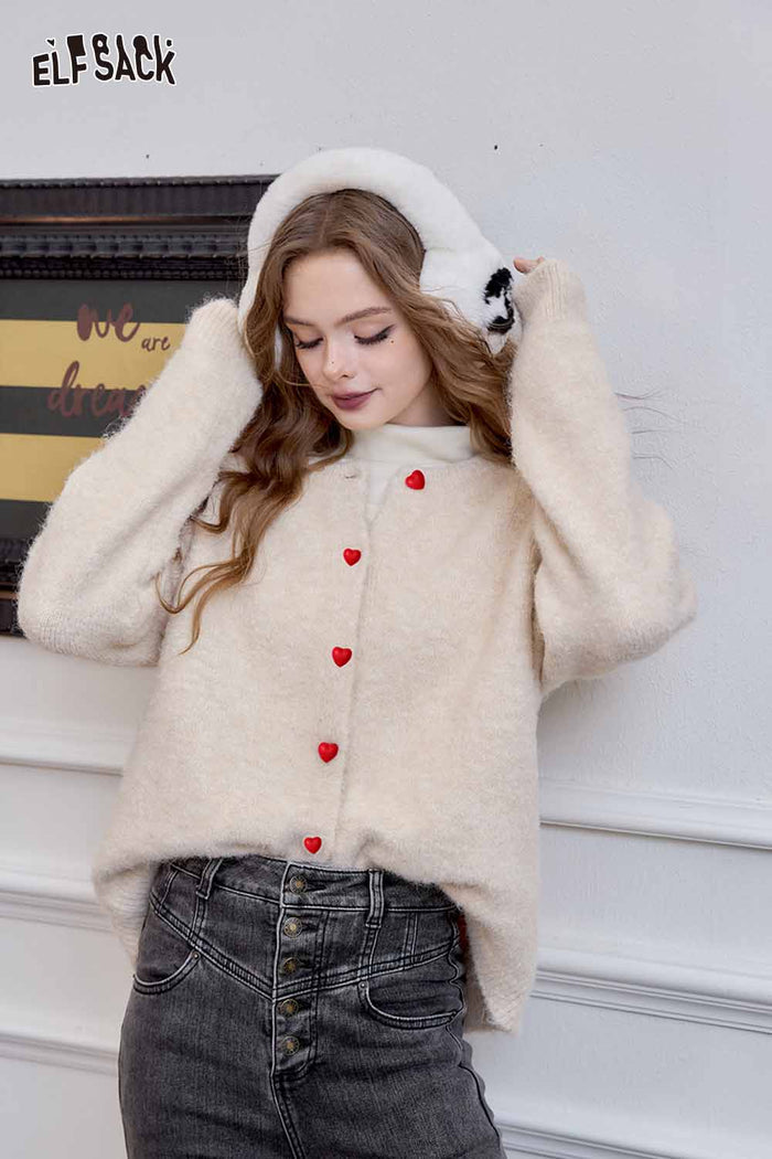 Loose Fit Button Front Knit Cardigan