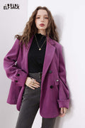 Loose Fit Purple Blazer