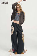 Loose Graphic Print Wide Leg Pants