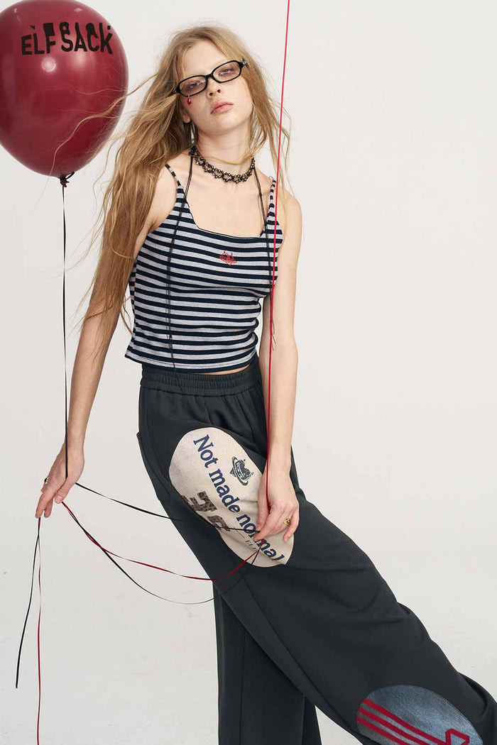Loose Graphic Print Wide Leg Pants