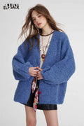 Loose Knit Cardigan Casual Long Sleeve Sweater