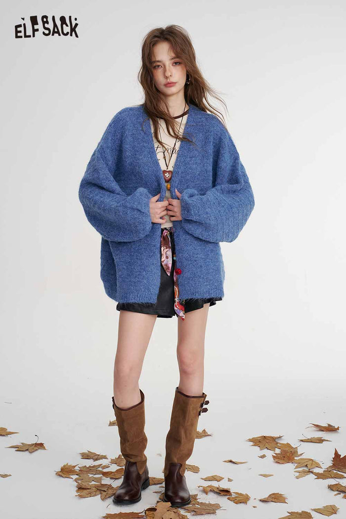 Loose Knit Cardigan Casual Long Sleeve Sweater