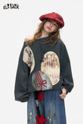 Loose Long Sleeve Graphic Pullover Sweatshirt