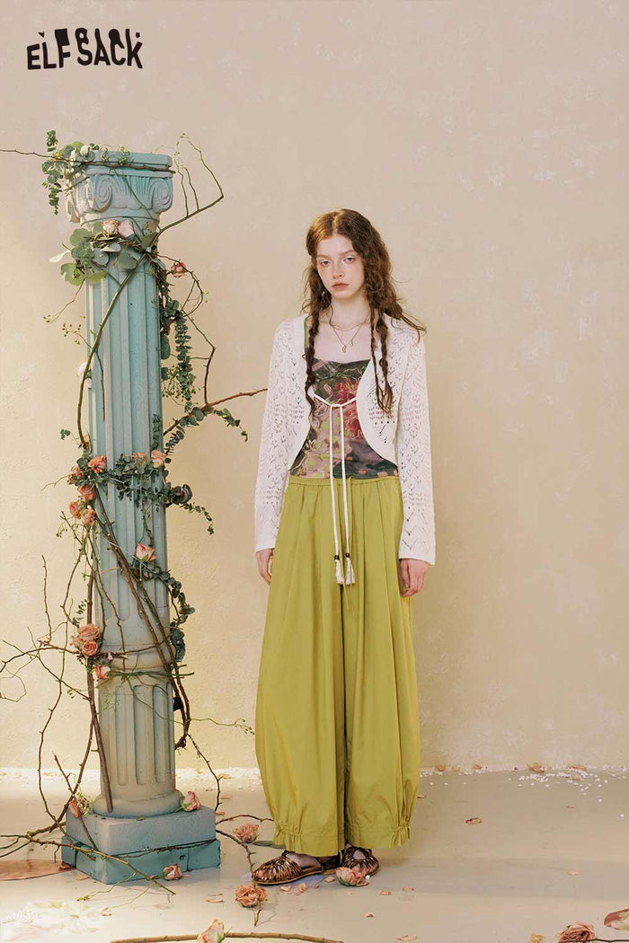 Loose Ruffled Cuff Casual Pants