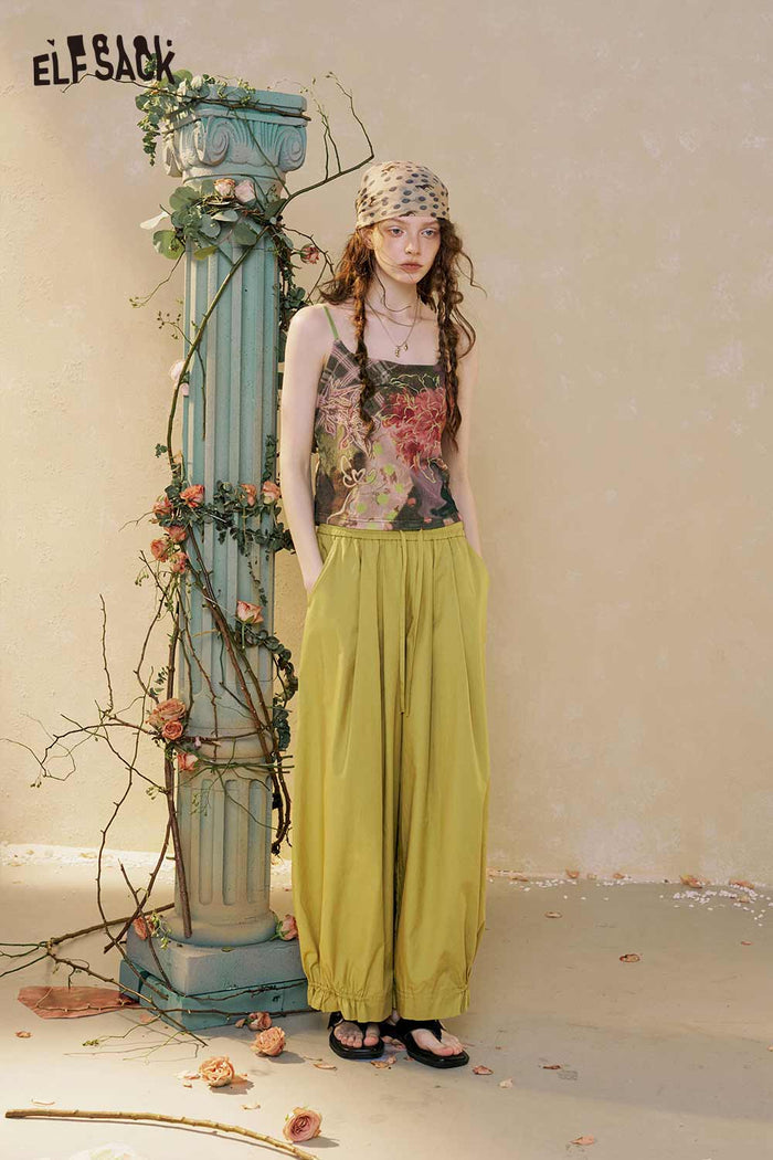 Loose Ruffled Cuff Casual Pants