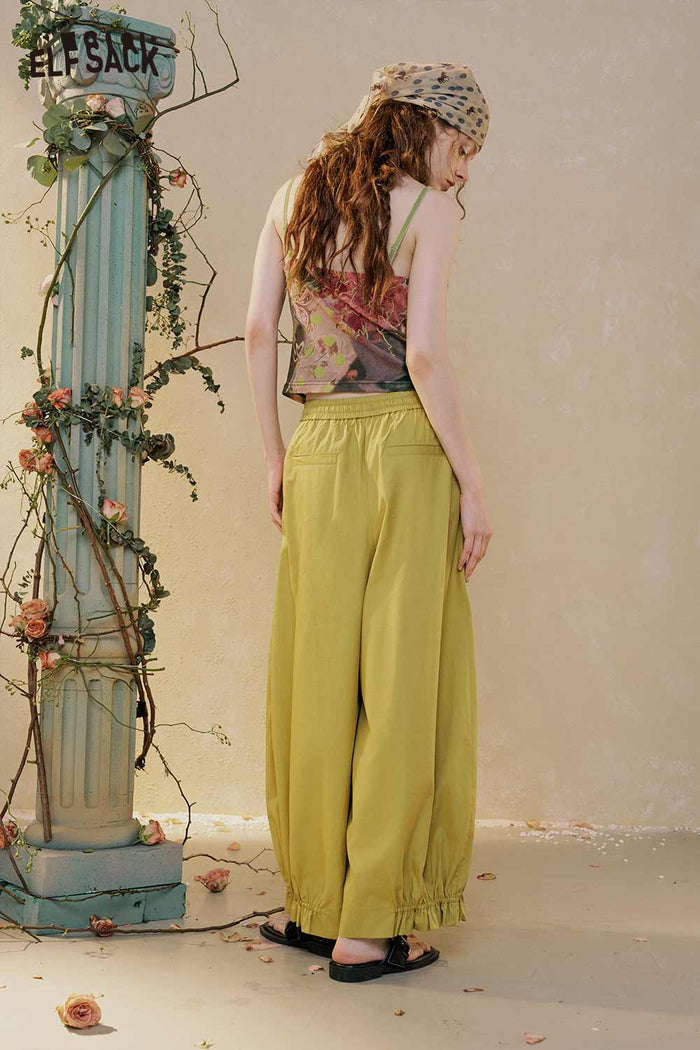 Loose Ruffled Cuff Casual Pants