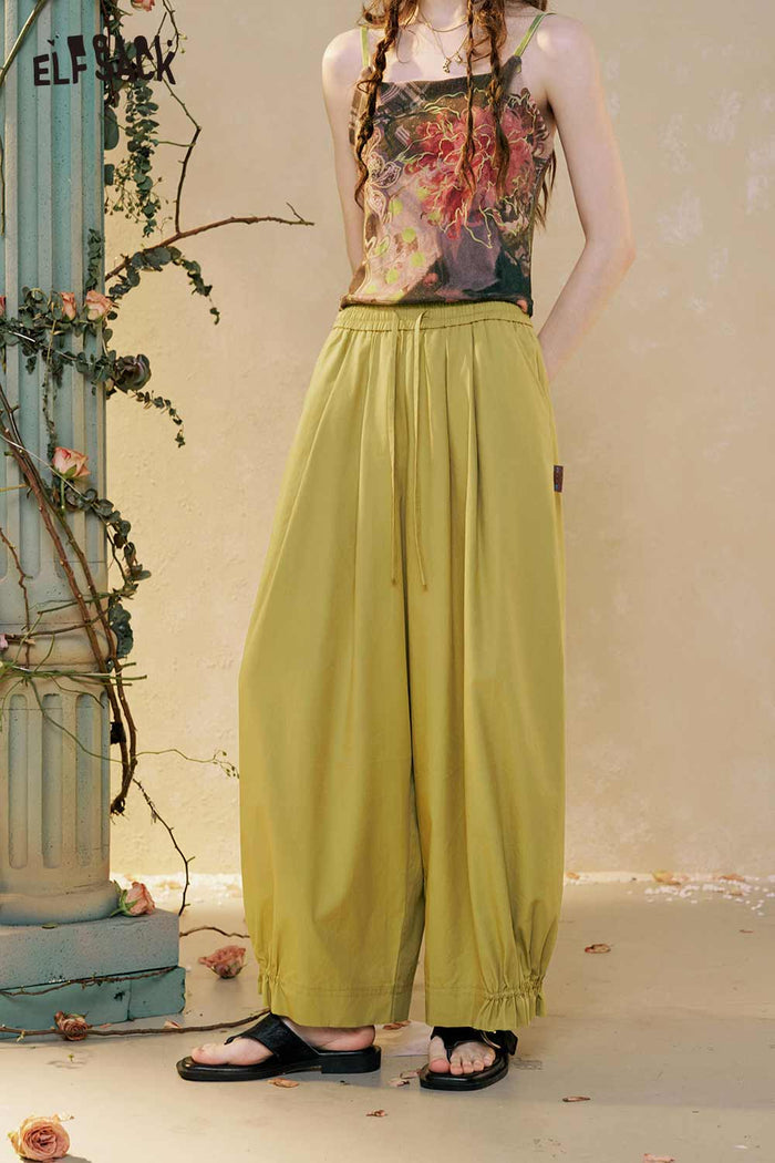 Loose Ruffled Cuff Casual Pants
