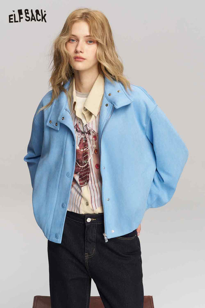 Loose Striped Faux Vest Tie Necklace Print Blouse