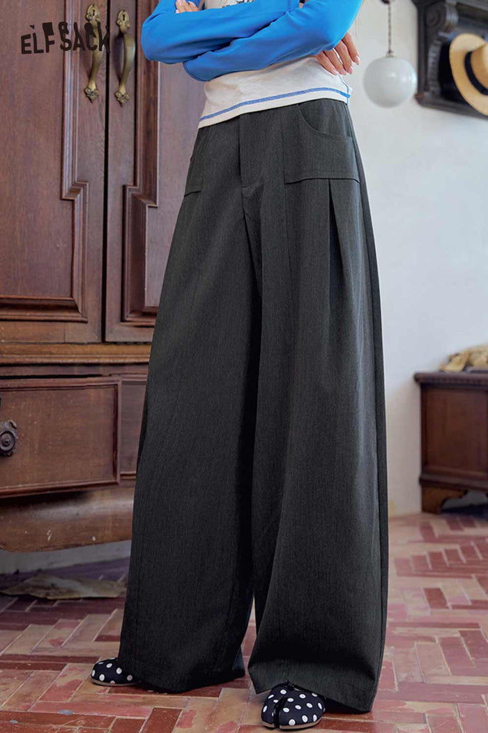 Loose Wide Leg Pocket Pants