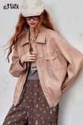 Loose Zip Lapel Short Jacket