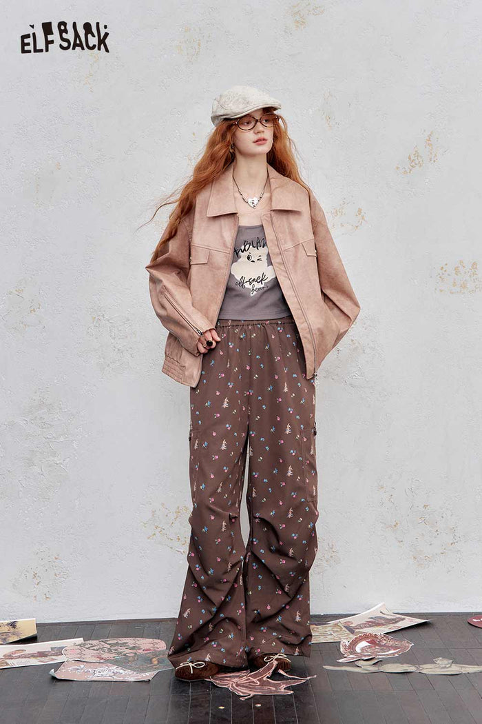 Loose Zip Lapel Short Jacket