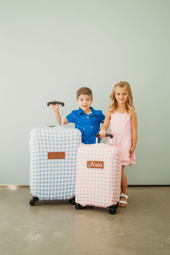 Luggage Cover - Blue Gingham - Sugar Bee Clothing