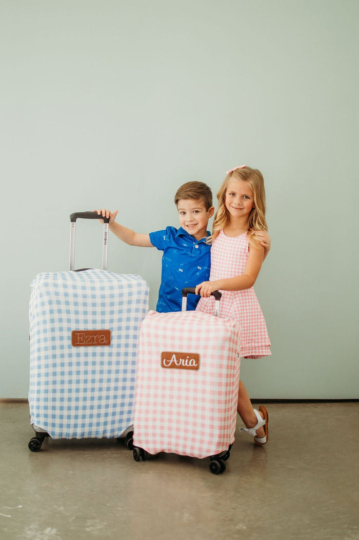 Luggage Cover - Blue Gingham - Sugar Bee Clothing