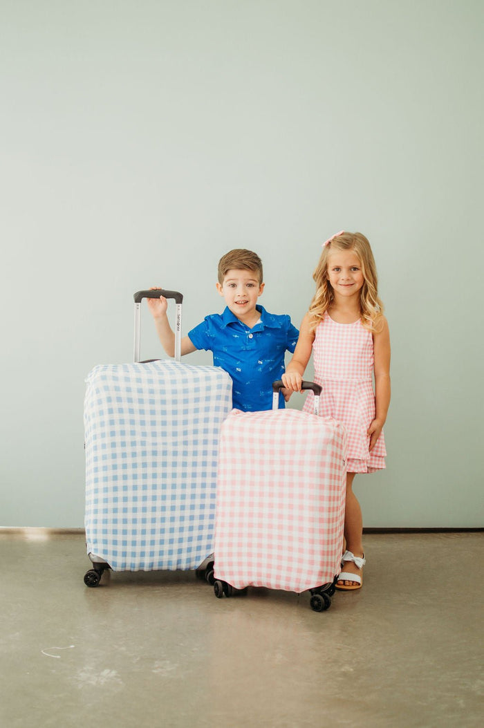 Luggage Cover - Blue Gingham - Sugar Bee Clothing