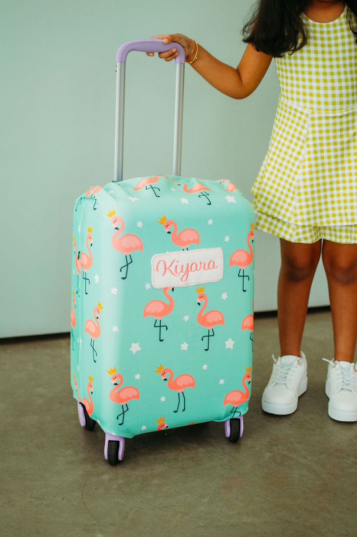 Luggage Cover - Royal Flamingos - Sugar Bee Clothing