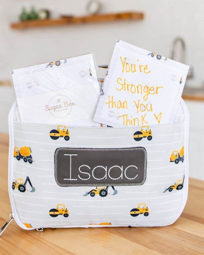 *PREORDER* Lunch Bag - Construction on Grey - Sugar Bee Clothing