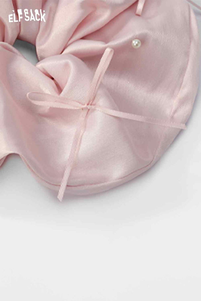 ELFSACK Luxury PearlEmbellished Bow Hair Scrunchie Regal Romantic Hair Jewelry