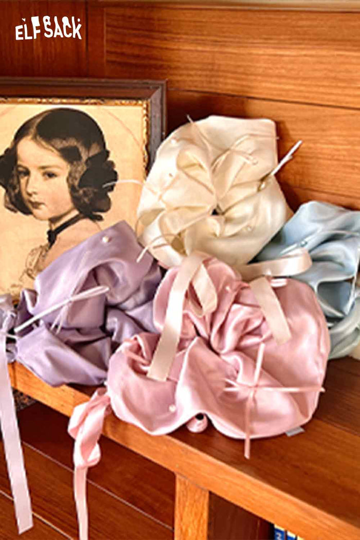 ELFSACK Luxury PearlEmbellished Bow Hair Scrunchie Regal Romantic Hair Jewelry